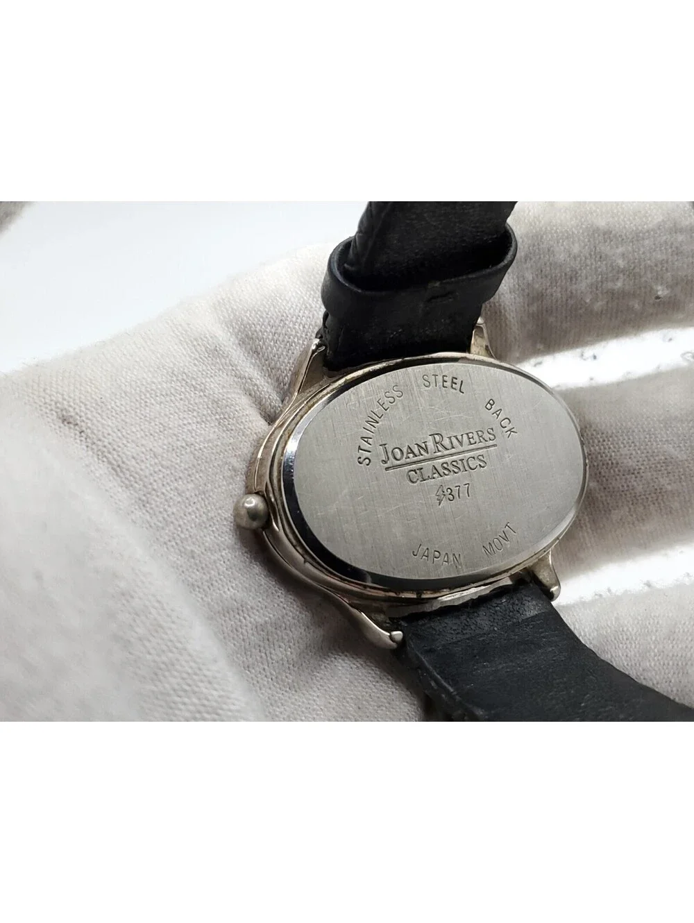 Joan Rivers Classics Quartz Womens Watch New Battery Silver Tone Black Dial 39mm